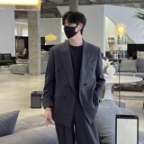 轻薄宽松版型双排扣男士西装黑色X223/P165控198，男装西服套装，电商A242