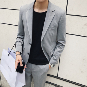 轻熟风色织质感面料男士修身休闲西装西服 X113/P165 控195图片