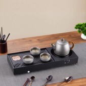 小型茶炉茶盘自动一体电陶炉茶具简约家用轻奢煮茶茶台加热炉套装