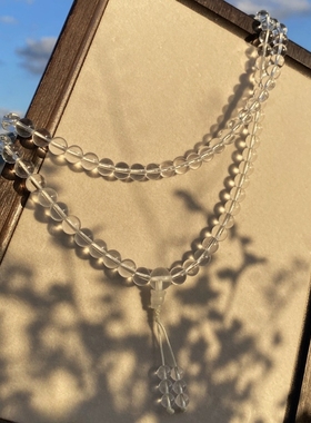 白水晶手链108颗佛珠念珠多圈