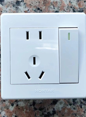 鸿雁美易x3一开双控带五孔插座新国标 X3-86Z223AK12Y10B 重复下