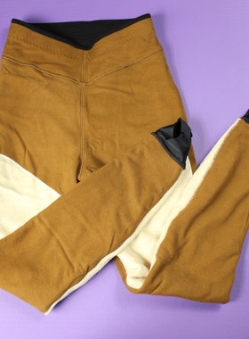 雅尔香新款女士高腰高弹三层中厚踩脚网纱面羊毛蚕丝保暖裤8528