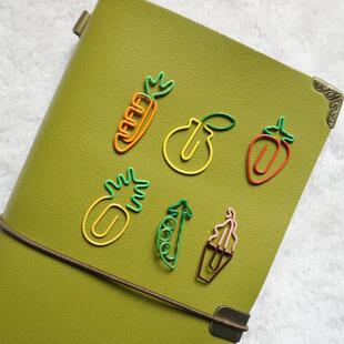 禾木家手帐 卡通可爱蔬菜水果回形针学生用问句装饰别针装饰