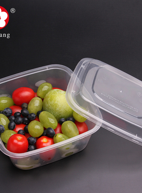 梅洋1000ml快餐盒15497一次性饭盒便当盒打包盒正方形可微波300套