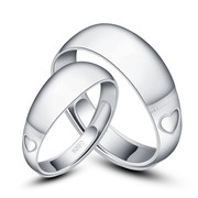 Pure smooth pure silver couple rings silver ring 999 live opening simple Korean adjustable solid ring