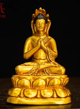 精工铜雕《龙种上尊王佛》全鎏金室内家用《龙尊王佛》铜像摆件