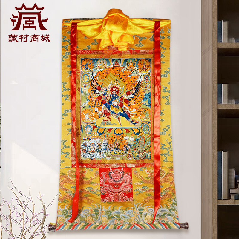 《马头明王》矿物颜料唐卡室内家用马头金刚墙壁装饰挂画像图片