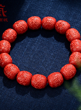 藏村朱砂手串108颗文玩手珠