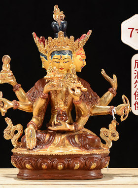 尊胜佛母尼泊尔鎏金手绘密宗摆件