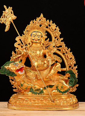 纯铜鎏金密宗佛堂供奉财宝天王