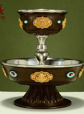 不锈钢八吉祥雕花供水杯