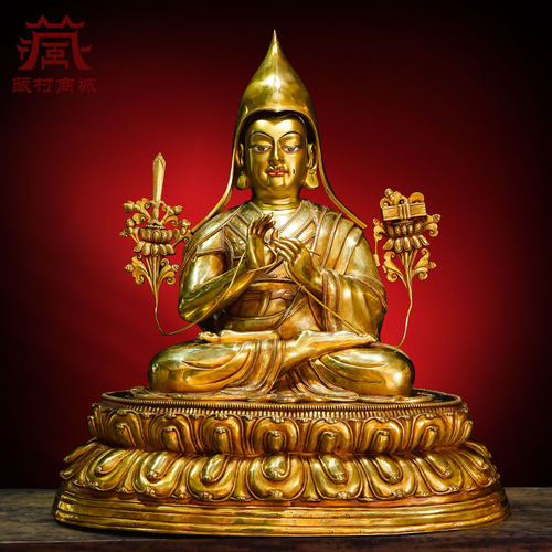 全鎏金宗喀巴大师铜像