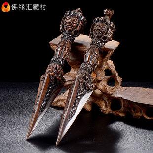 藏村 金刚撅供具三面普巴五股金刚杵尼泊尔手工做旧全铜马头金刚