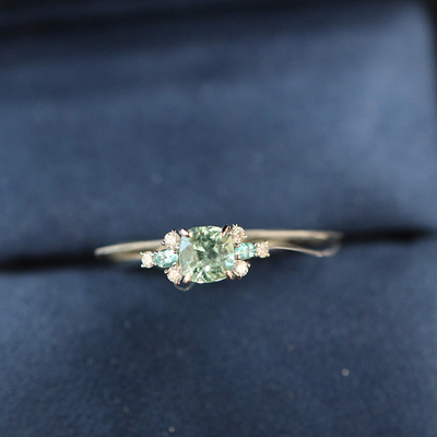 年货彩宝 pt900lagoon碧玺帕拉伊巴钻石戒指 直播专拍不退改