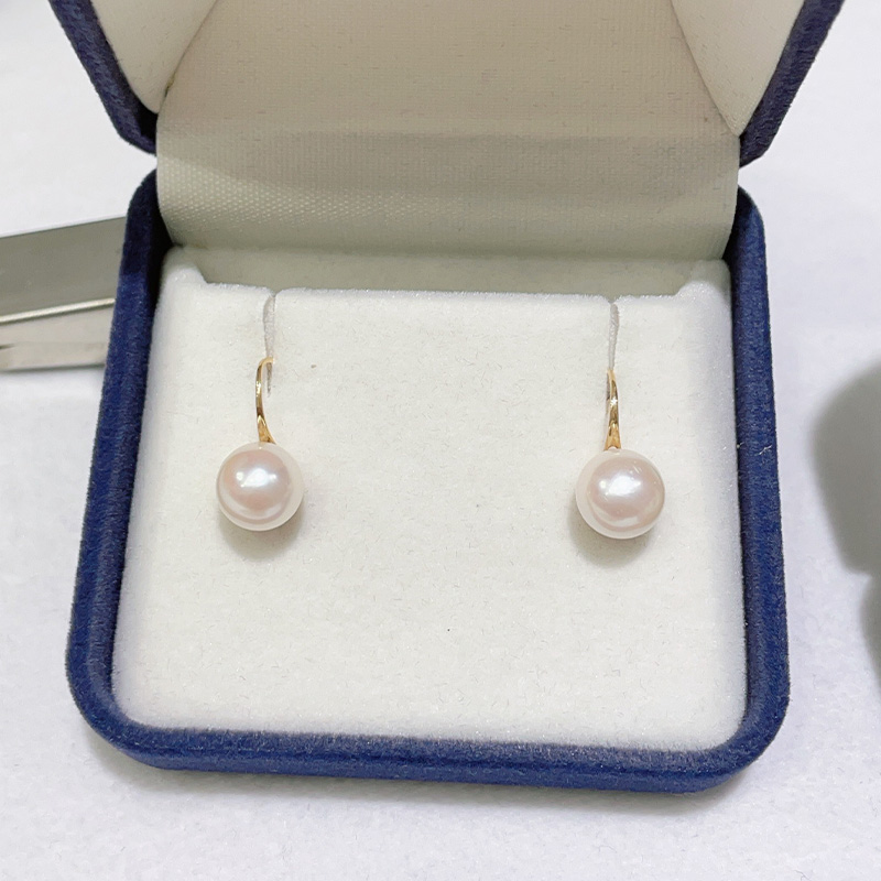 双12 18k金akoya粉极光高跟鞋耳钩 拍前请看直播 拍下不退改