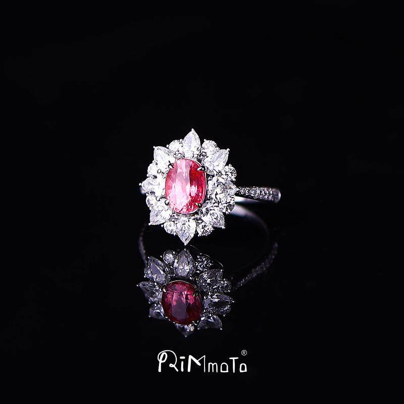 Rimmoto18k金帕帕拉恰蓝宝石戒指