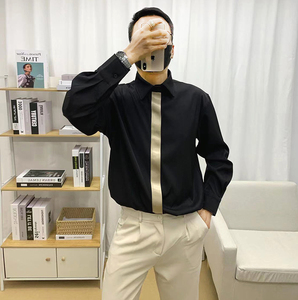 610A-3-CS150-P65长袖潮流休闲衬衫男士帅气衬衣图片