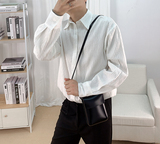 610A-3-CS158-P69秋季男士休闲长袖衬衫宽松潮流衬衣韩版白色衣，男装衬衫，星座610A-3（原钱塘4015)