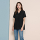 宽松气质v领短袖 韩版 雪纺衫 女时尚 2026夏季 显瘦黑色上衣小衫 新款