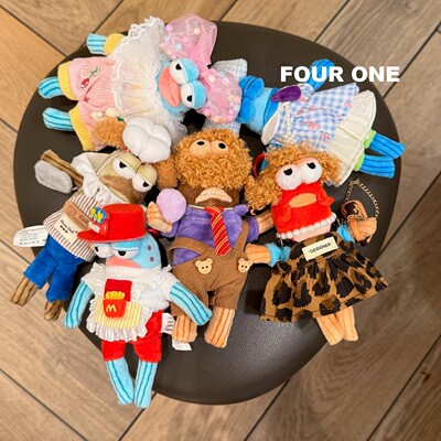 比奇堡居民ins风潮酷穿海绵宝宝搭毛绒玩偶手办摆件车载挂件卡通