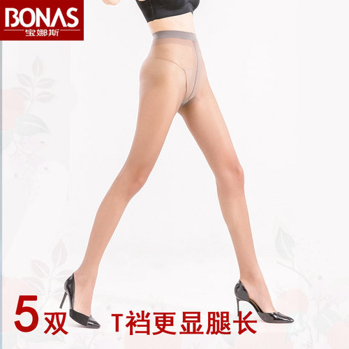 宝娜斯超薄T裆无痕美腿连裤丝袜