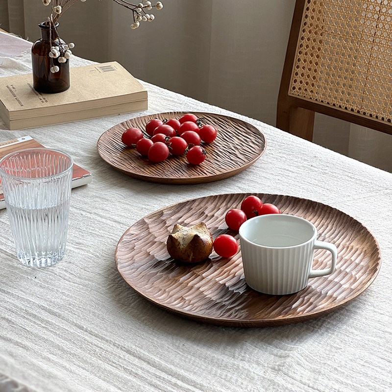 印尼柚木手工雕刻托盘木质茶盘