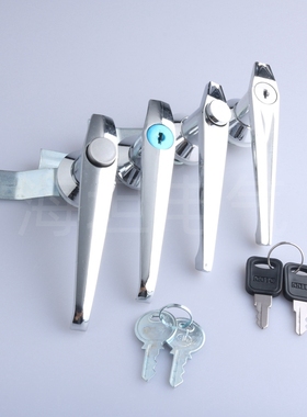 不锈钢MS304-1-2把手锁 带按钮电控柜开关柜门锁工业机柜执手锁