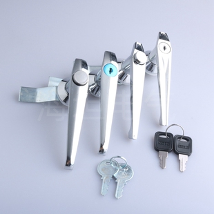 不锈钢MS304-1-2把手锁 带按钮电控柜开关柜门锁工业机柜执手锁