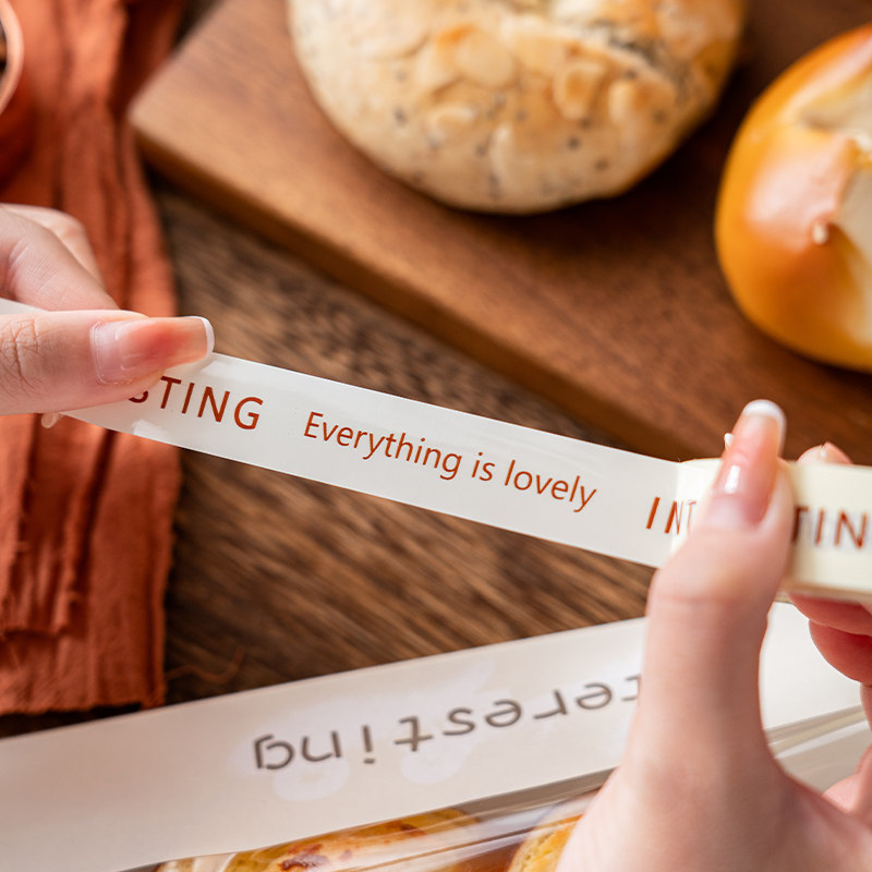 ins风简约英文胶带烘焙面包