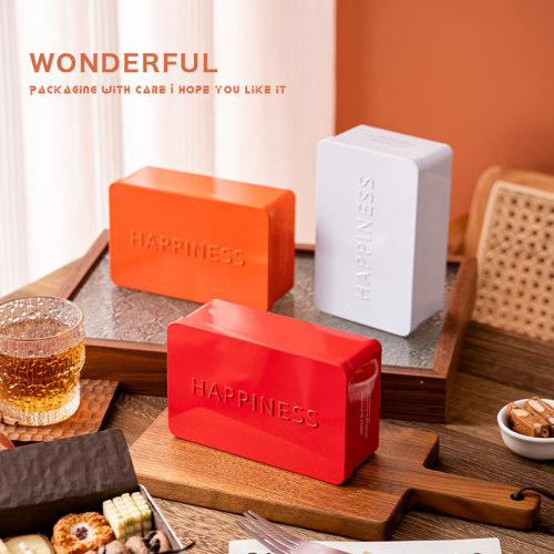 简约ins风压纹铁盒包装盒子