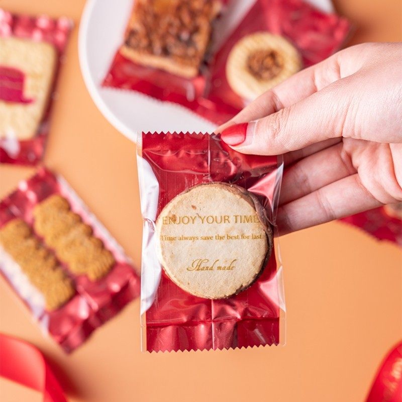 新年加厚饼干雪花酥包装袋子烘焙燕麦曲奇饼干玛德琳机封袋圣诞节