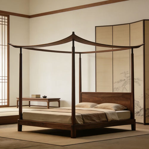 新中式实木架子床宋式美学四柱床