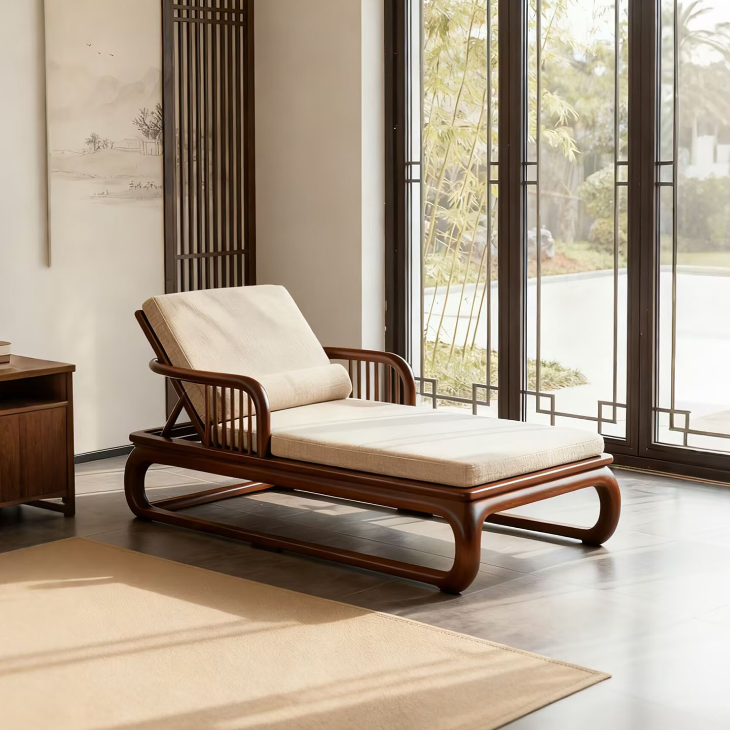 新中式贵妃椅宋式美学躺椅美人榻