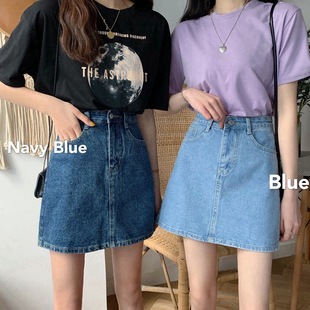 ins牛仔半身裙女夏季 高腰显瘦a字包臀裙小个子百搭短裙潮 新款 韩版