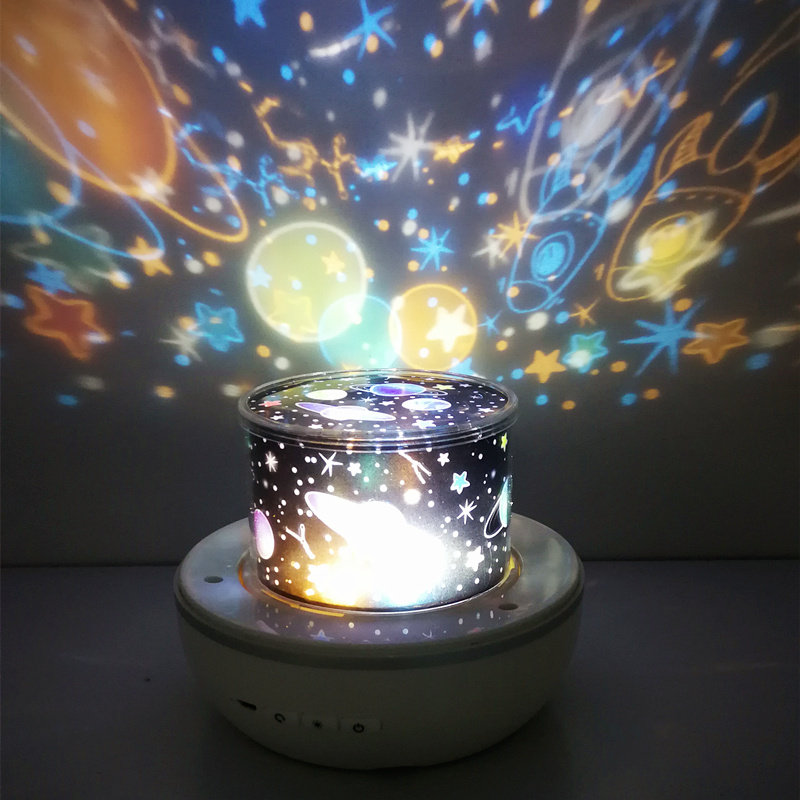 旋转星空投影仪浪漫氛围夜灯梦幻女朋友生日投影灯卧室床头台灯