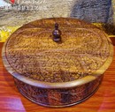 巴基斯坦黄檀木手工雕刻凤尾花图案干果糖果盒特色工艺品礼品收纳