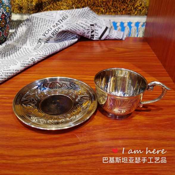 印度铜器手工铜质咖啡杯茶杯碟轻奢风客厅餐厅酒店饭店奶茶杯礼品