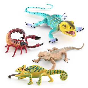 跨境仿真野生动物模型变色龙蜥蜴蝎子松狮蜥静态桌面装饰摆件玩具