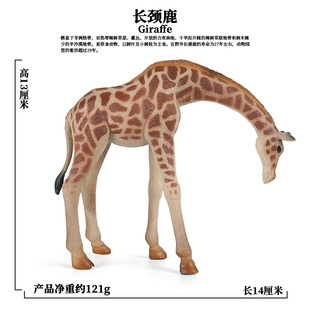 饰摆件 跨境儿童认知仿真动物模型实心塑胶玩具长颈鹿静态家居装