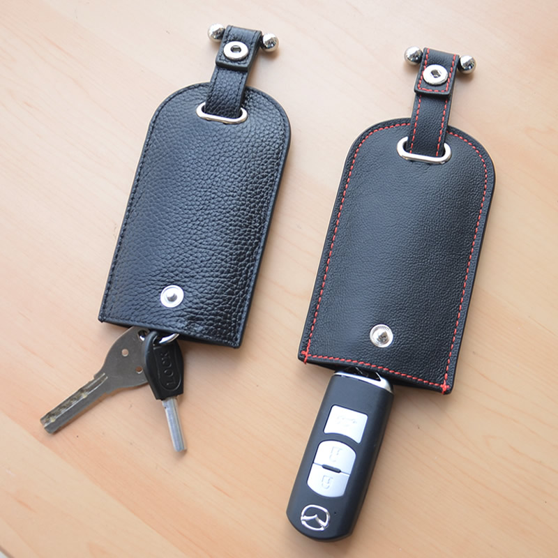 便捷抽拉式真皮鑰匙套鎖匙收納包