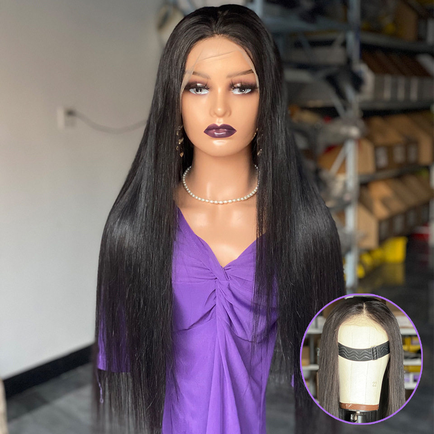 欧美假发女前手织蕾丝超长直发真发全头套长发13X4 200% lace wig
