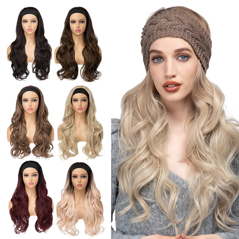 欧美假发女发带半头套长卷发假发法式大波浪卷发Curly hair wigs