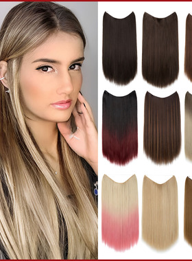 欧美假发女鱼线长直发假发接发片隐形仿真发长发片hair extension