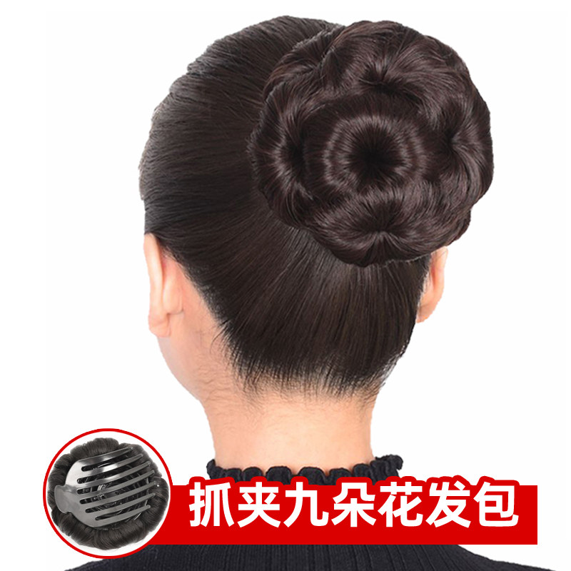 复古汉服发包抓夹九朵花假发包