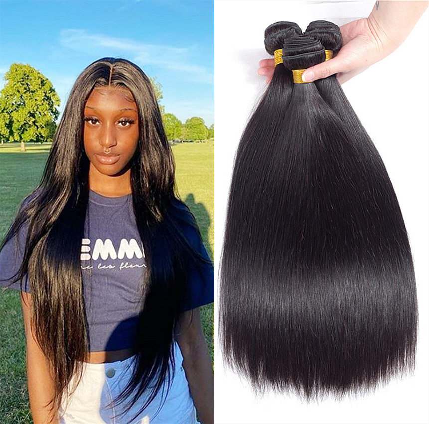 真发条自然色真发发帘真发片顺发真人发丝长直发接发片human hair