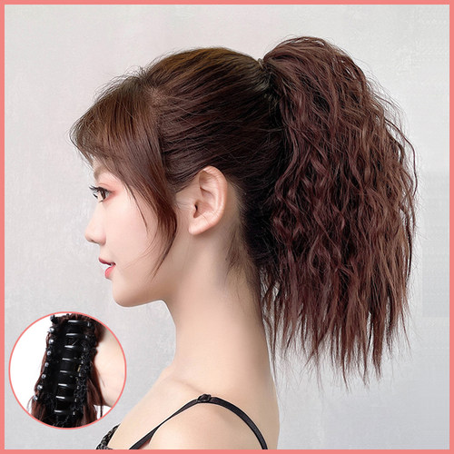 抓夹玉米烫高马尾自然蓬松盘发