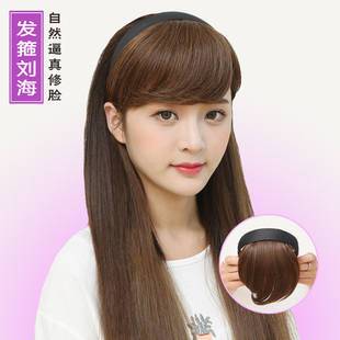 假发女隐形无痕假刘海带发箍斜刘海假发片假头帘斜留流海假发