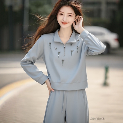 2026春魅M系列 衣佳人折扣女装 亮片钉珠 长袖休闲卫衣上衣 3223