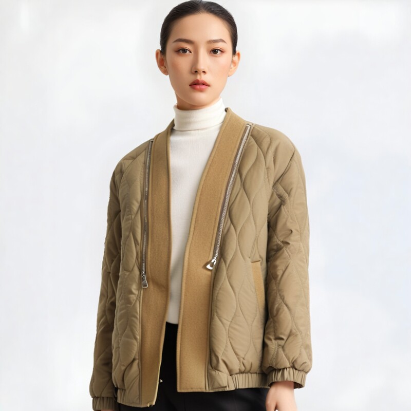 2024冬棉服俪W系列 1衣佳人折扣女装 V字领 简约 时尚感 棉服