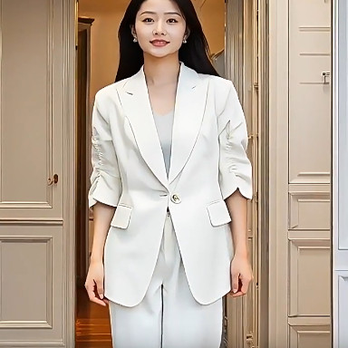 2025夏魅M系列 衣佳人折扣大码女装 大翻领 一粒扣 西装外套 8209